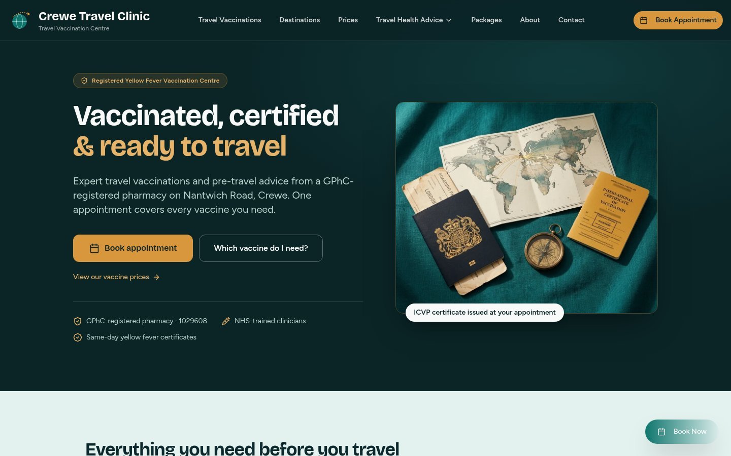Crewe Travel Clinic — Travel Vaccination Website