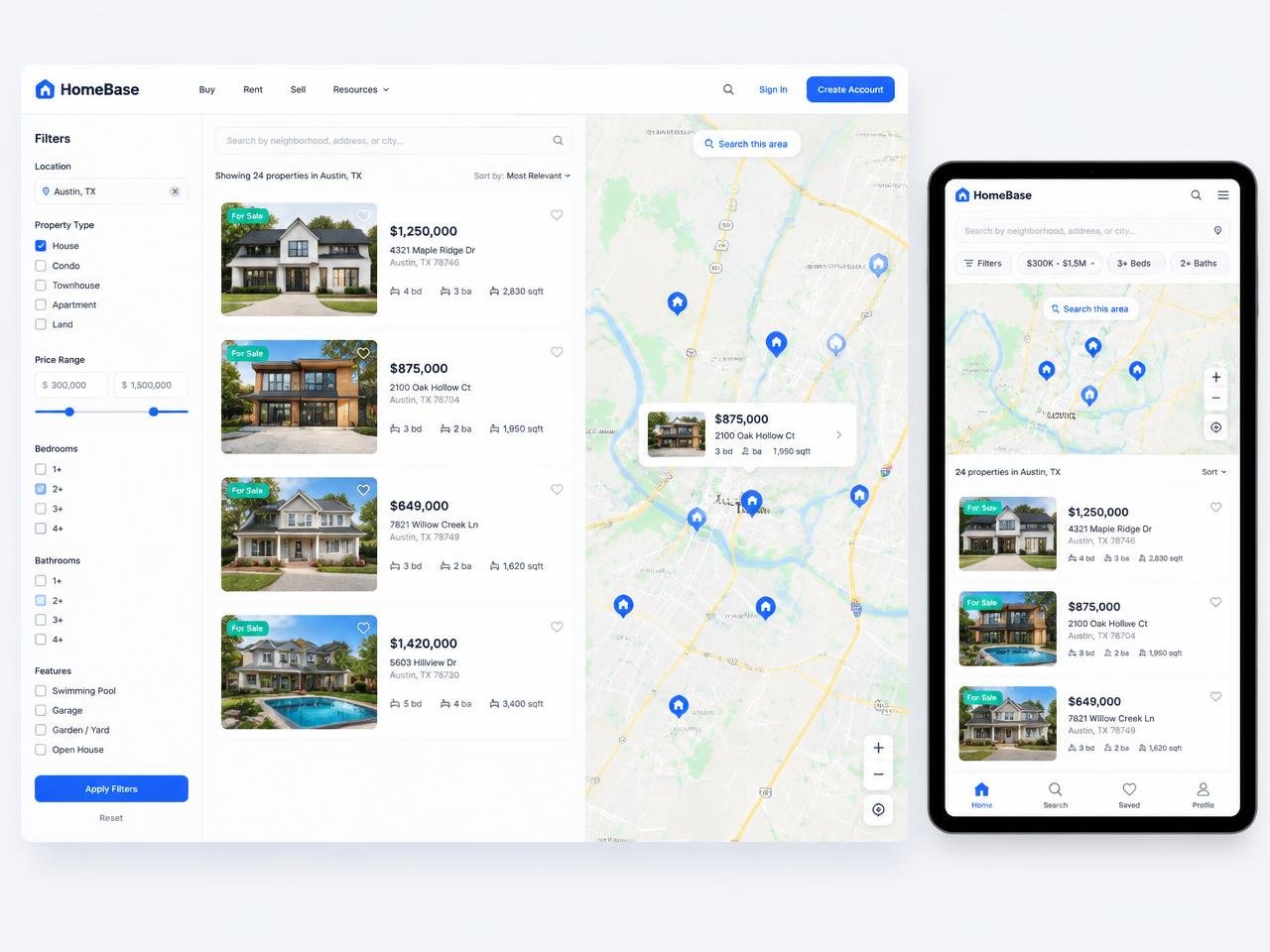 Property Listing Platform — UI/UX Design